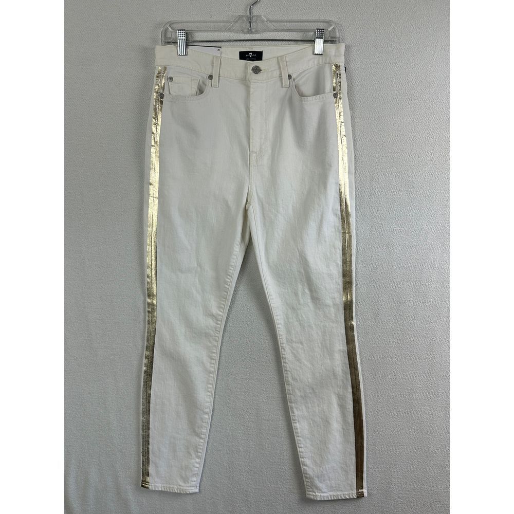 7 For All Mankind Jeans Women's‎ 29 High-Rise Ankle Skinny Tuxedo Stripe NWT